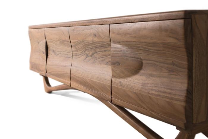 Mueble TV Madera Natural Abombado, 170 Cm