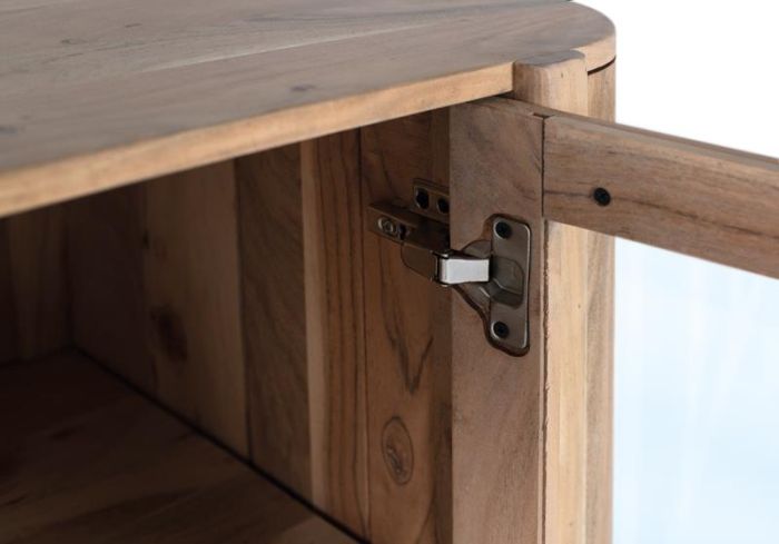 Aparador Curvó Cuatro Puertas Cristal, 180 Cm