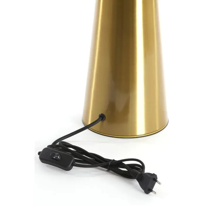 Lámpara Sobremesa Cristal Verde Metal Dorado, Ø40 Cm