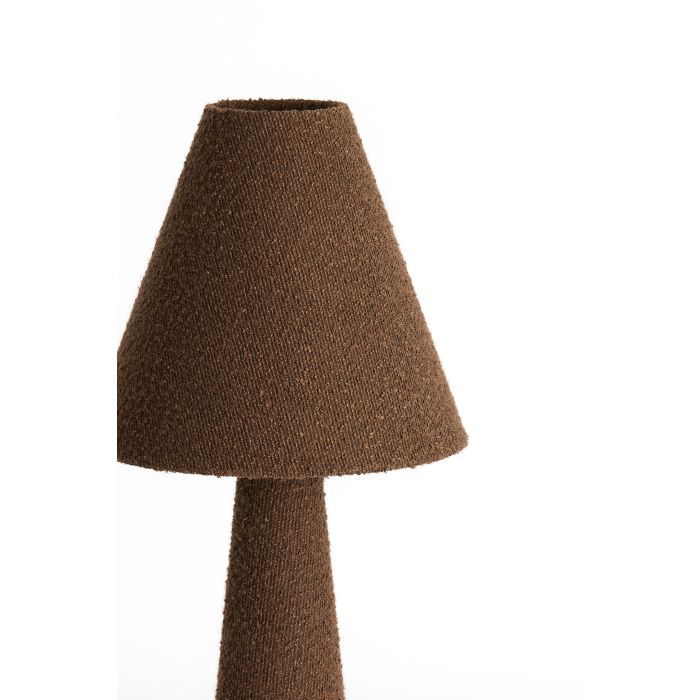 Lámpara de Pie Tejido Bouclé Marrón, Ø50 Cm