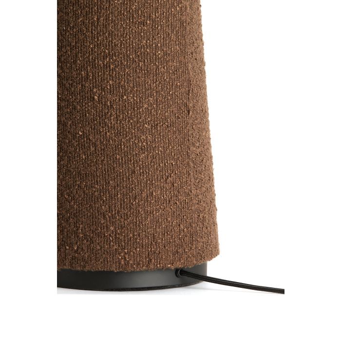 Lámpara de Pie Tejido Bouclé Marrón, Ø50 Cm