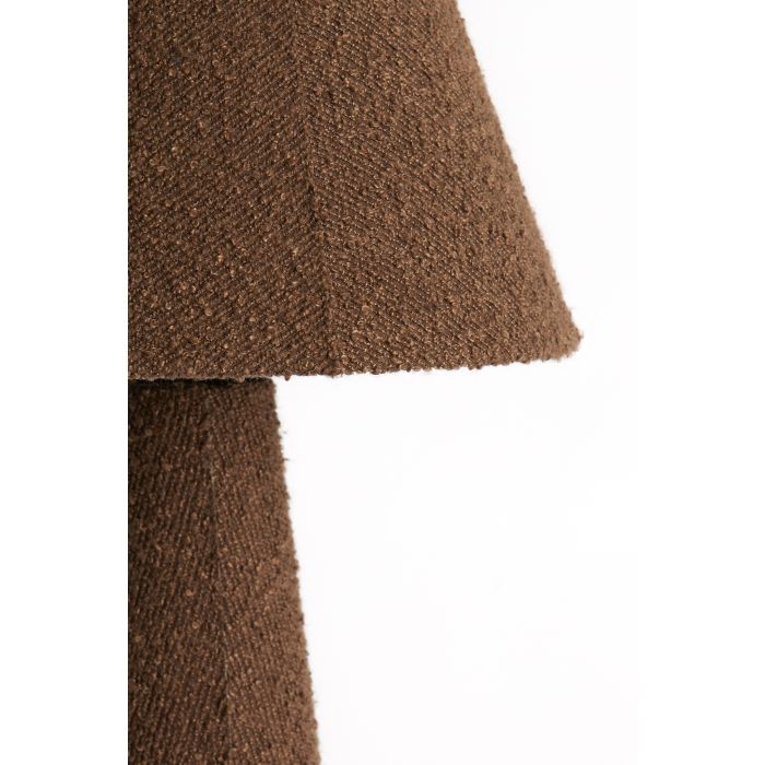Lámpara de Pie Tejido Bouclé Marrón, Ø50 Cm