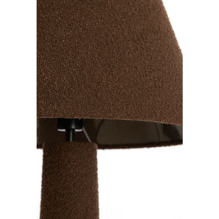 Lámpara de Pie Tejido Bouclé Marrón, Ø50 Cm