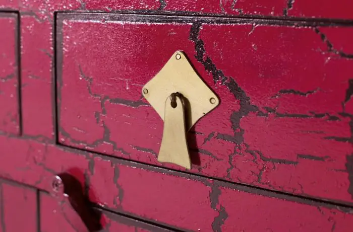 Aparador Rojo Distressed Lacado 2 Puertas, 150 Cm