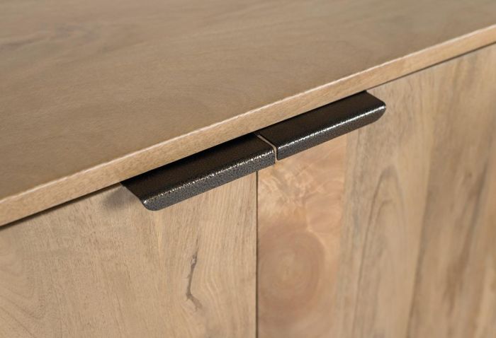 Aparador Madera Natural Recuperada 4 Puertas, 175 Cm