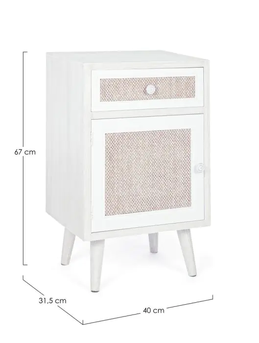 Mesita De Noche 1 Puerta 1 Cajón, 40 Cm