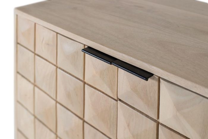 Aparador Madera Decorada Hierro Negro, 75 Cm