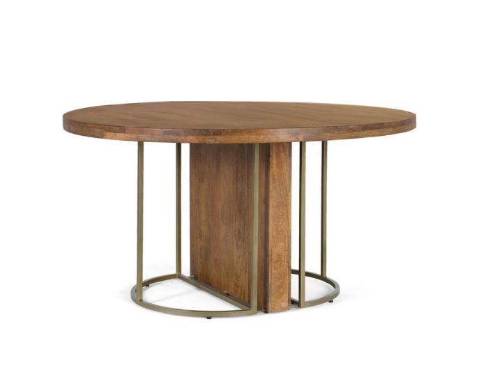 Mesa comedor industrial marrón oro
