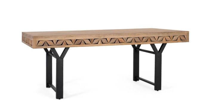 Mesa Comedor étnica rectangular tallado