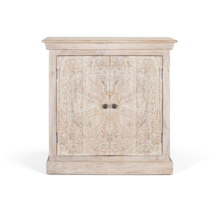 Aparador vintage en madera de mango tono arena.