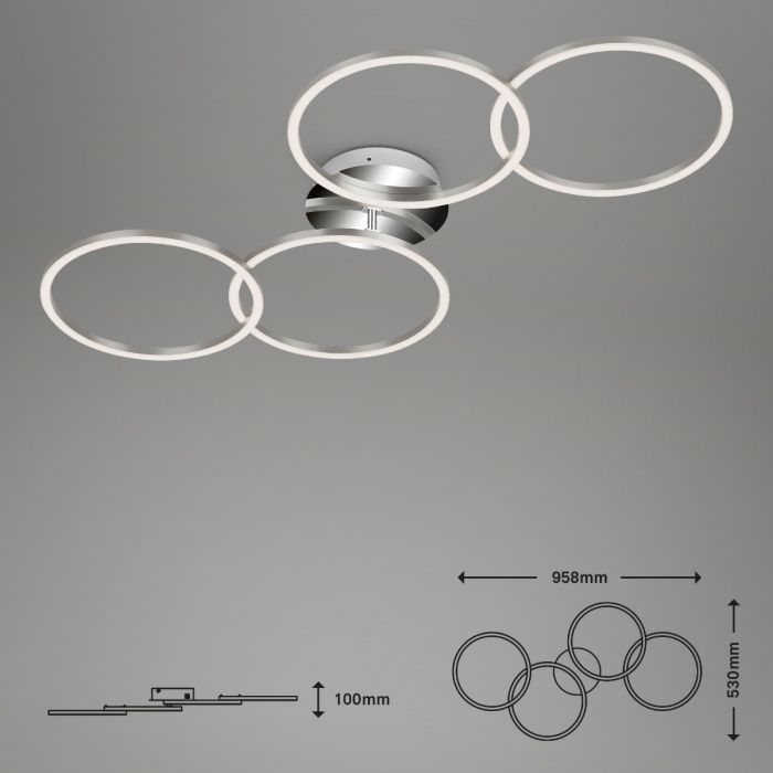 Plafón Metálico Cromo Regulable, 95,8 Cm