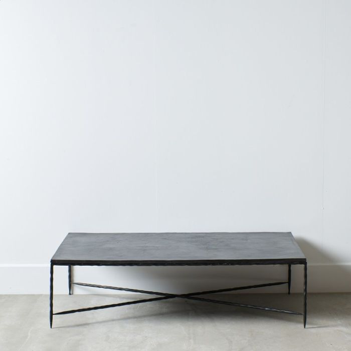 Mesa Centro Industrial Aluminio Oscuro 140 Cm