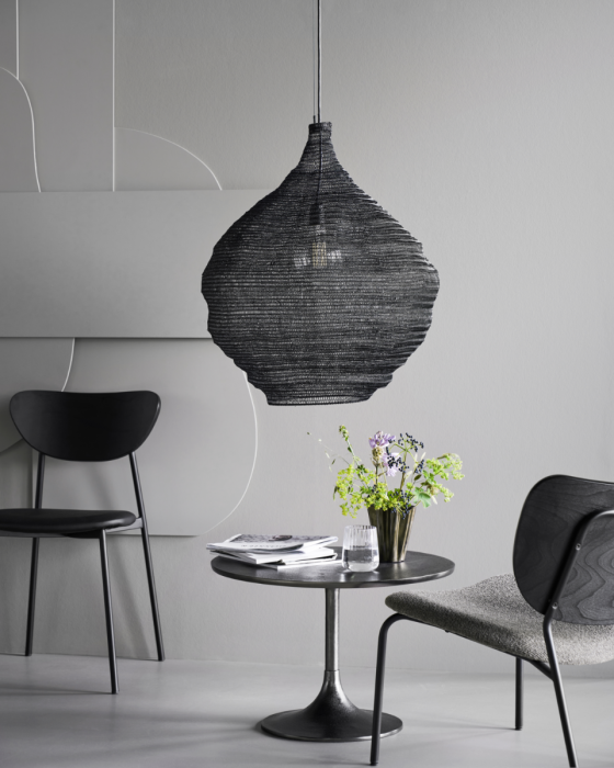 Lámpara Techo Hierro Negro, Ø60 Cm
