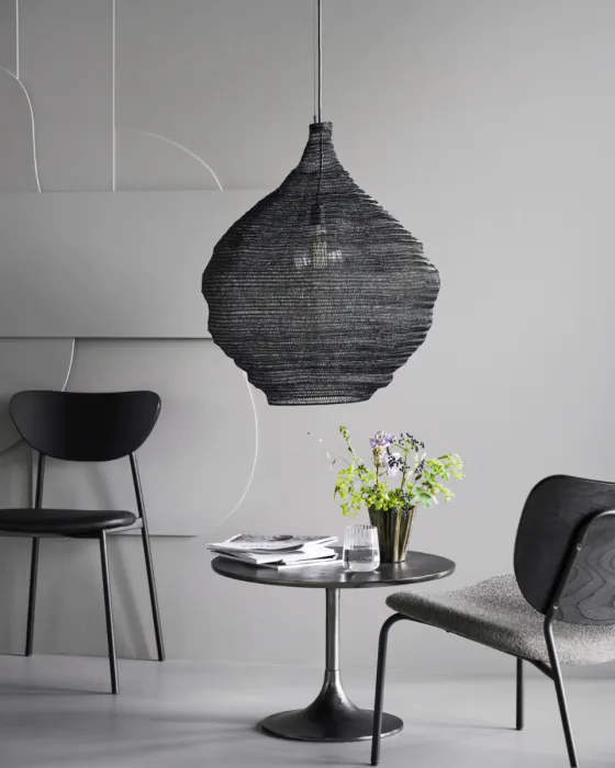 Lámpara Techo Hierro Negro, Ø60 Cm