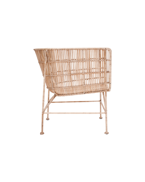 Sillón Terraza Ratán Hierro Natural, 65'5 Cm
