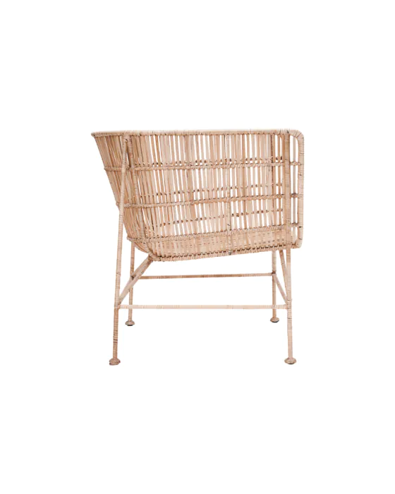 Sillón Terraza Ratán Hierro Natural, 65'5 Cm