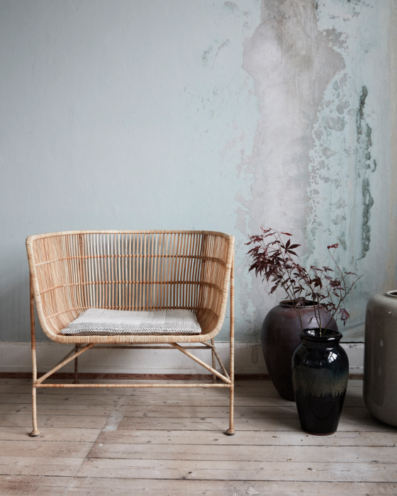 Sillón Terraza Ratán Hierro Natural, 65'5 Cm