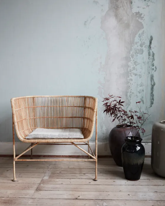 Sillón Terraza Ratán Hierro Natural, 65'5 Cm