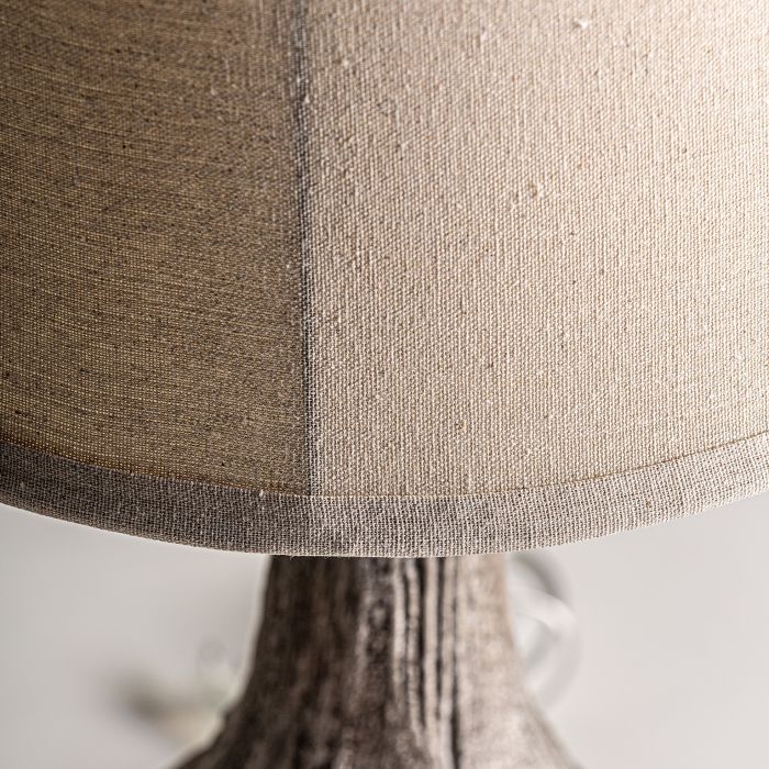 Lámpara De Sobremesa Vintage Madera Gris Envejecido