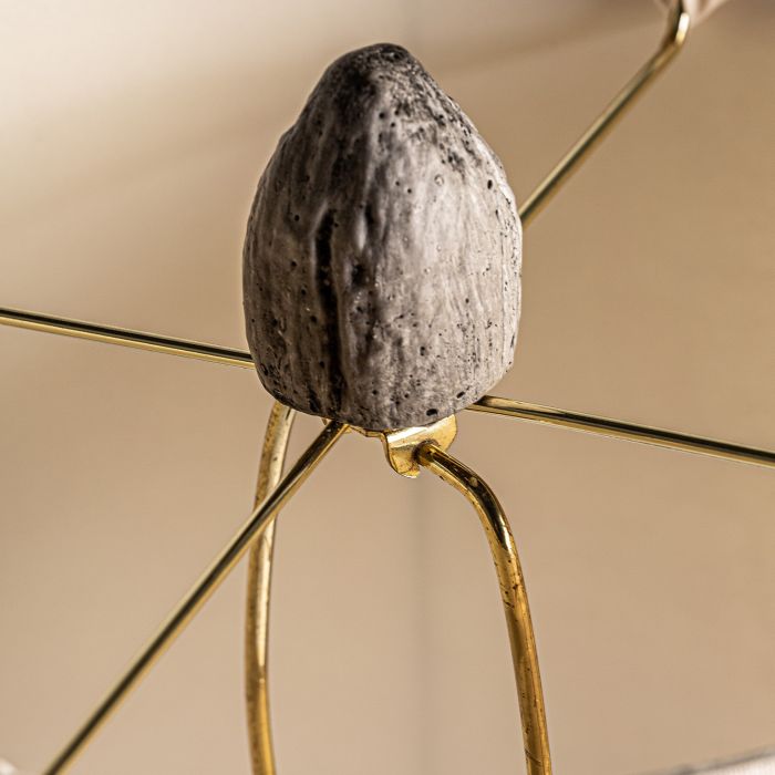 Lámpara De Sobremesa Vintage Madera Gris Envejecido