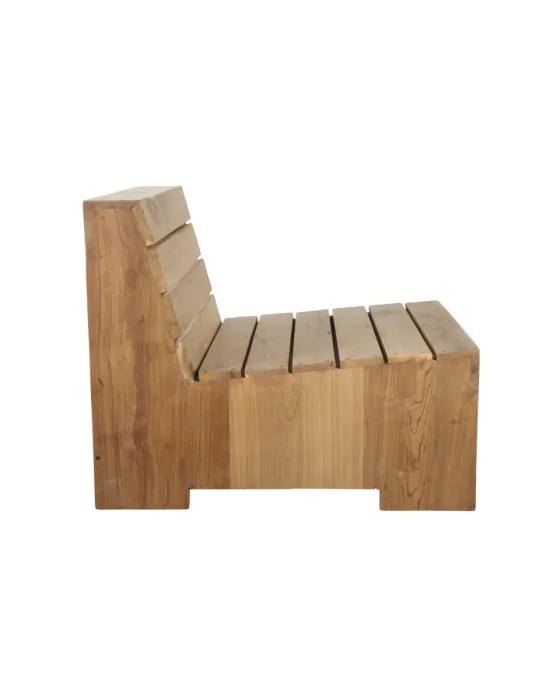 Sillón Lounge Madera Teca Natural, 60 Cm