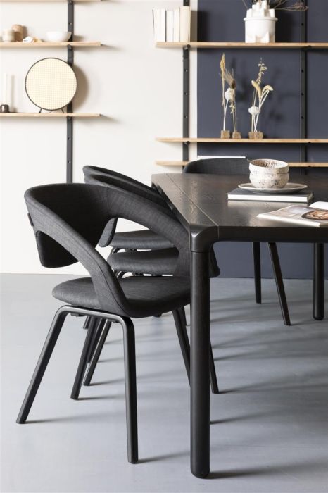 Mesa Comedor Negro Madera Fresno, 220 Cm