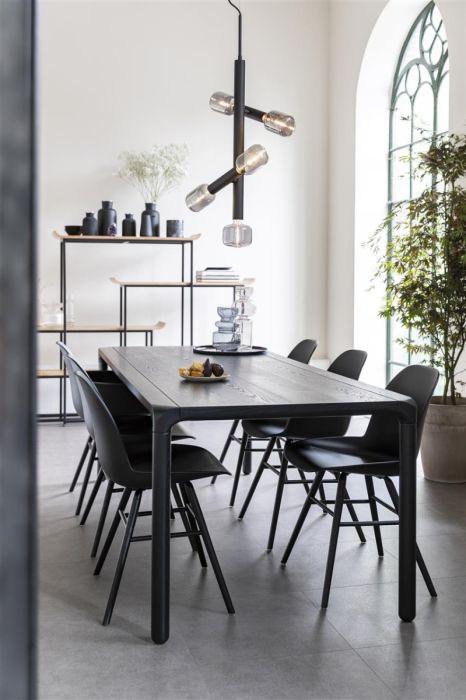 Mesa Comedor Negro Madera Fresno, 220 Cm