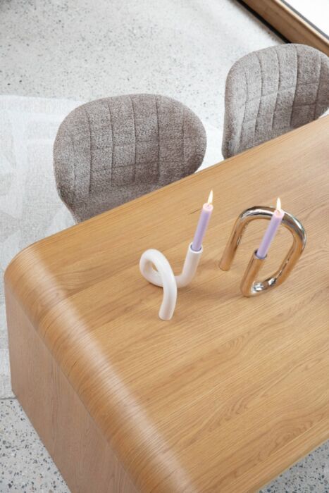 Mesa Comedor Chapa Roble Madera Caucho, 160 Cm