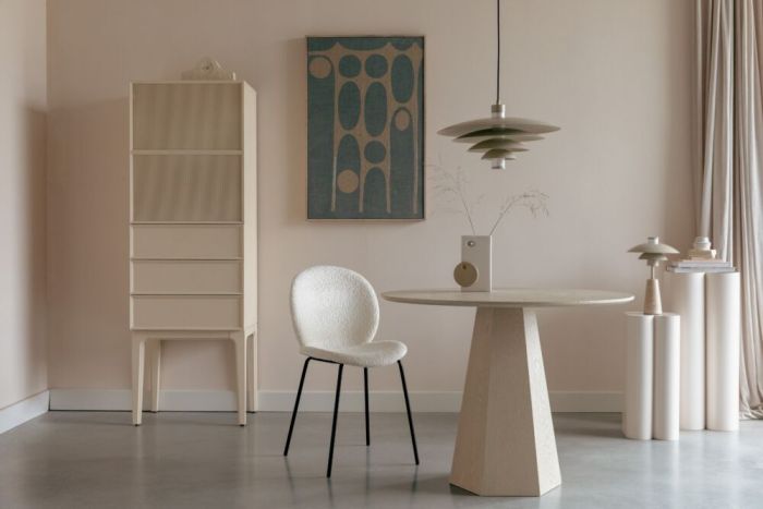 Mesa Comedor Beige Chapa Fresno Madera Fresno, 100 Cm