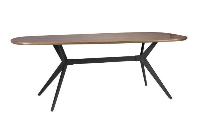 Mesa Comedor Ovalada Marrón Hierro, 180 Cm