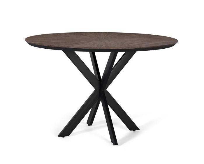 Mesa comedor industrial marrón redonda