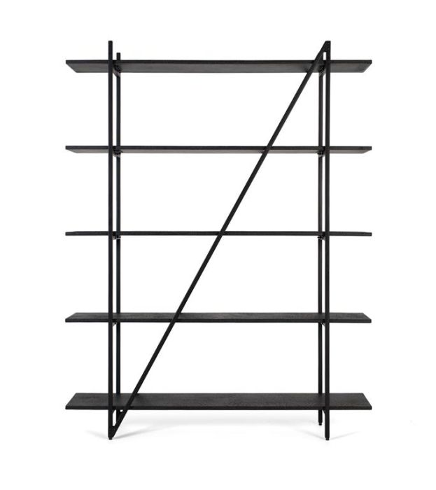 Librería industrial negra
