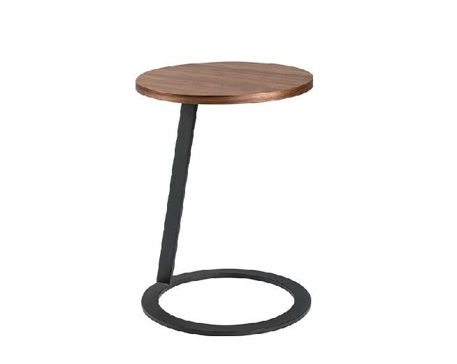 Mesa Rincón Estilo Moderno Madera Nogal Acero,Ø40 Cm