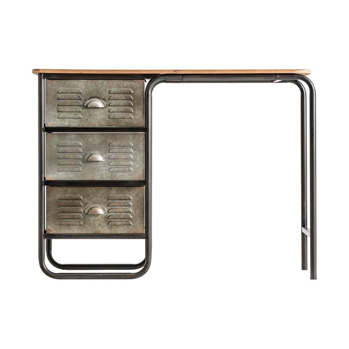 Escritorio Ostrava Estilo Industrial Gris Envejecido, 105 Cm