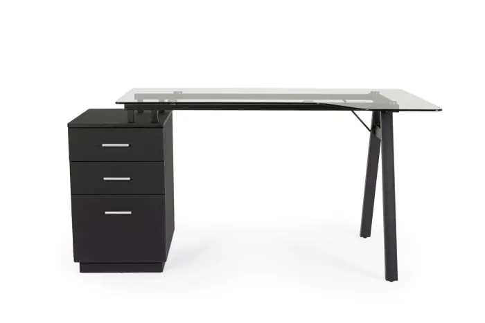 Mesa Escritorio Moderna Charlie Ángulo 3 Cajones Negro, 150'5 Cm