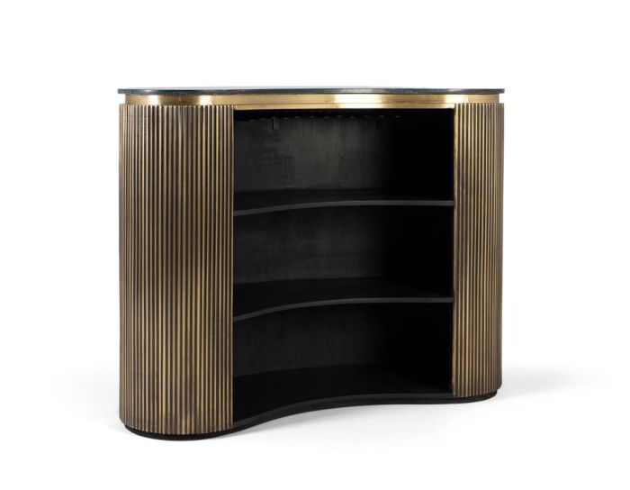 Mueble bar art decó oro negro