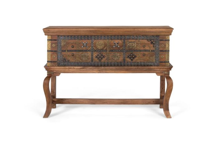 Consola baúl decorada madera