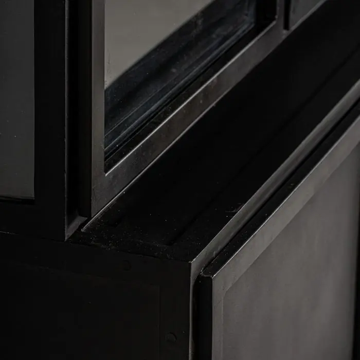 Vitrina Industrial Cristal Hierro Negro, 142 Cm