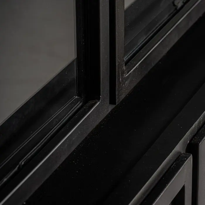 Vitrina Industrial Cristal Hierro Negro, 142 Cm