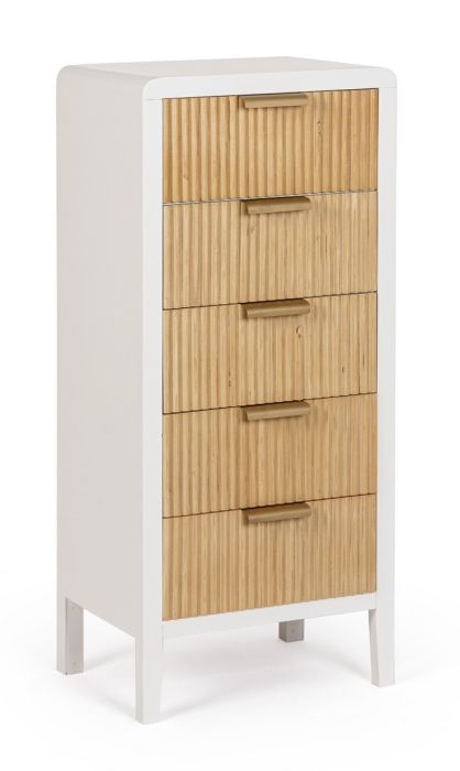 Sinfonier 5 Cajones Blanco Natural, 40 Cm