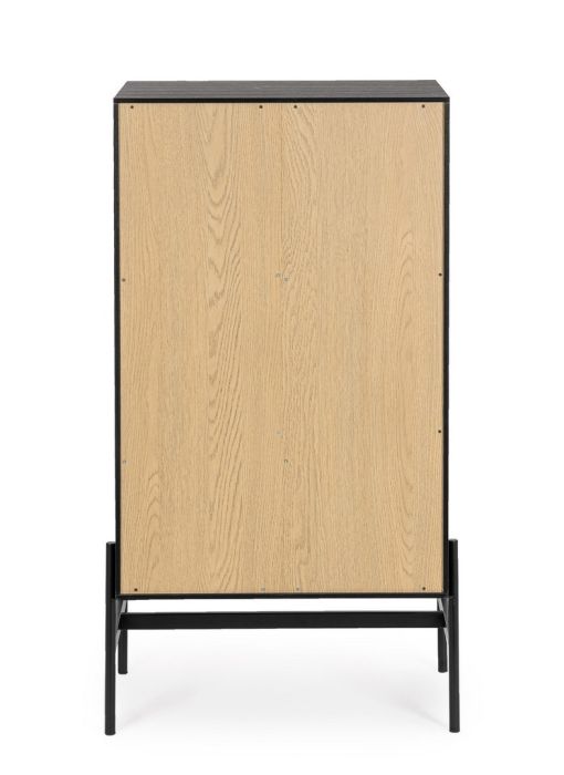 Sinfonier 5 Cajones Madera Fresno Negro Natural, 64 Cm