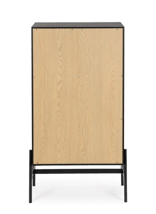 Sinfonier 5 Cajones Madera Fresno Negro Natural, 64 Cm