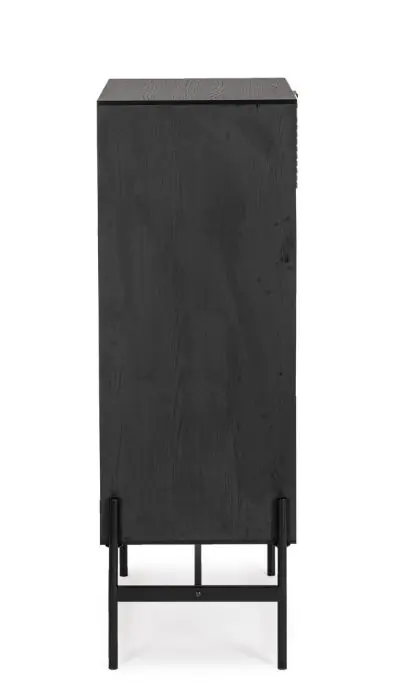 Sinfonier 5 Cajones Madera Fresno Negro Natural, 64 Cm