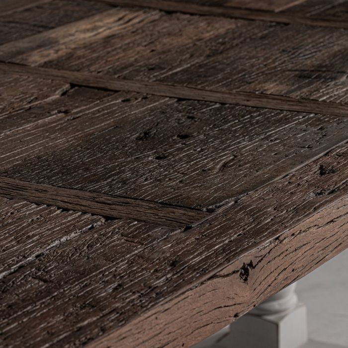 Mesa Comedor Madera Olmo Reciclado Blanco Natural, 200 Cm