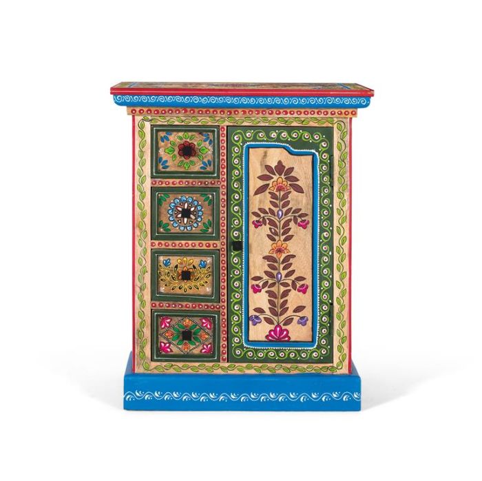 Mesita de noche oriental multicolor