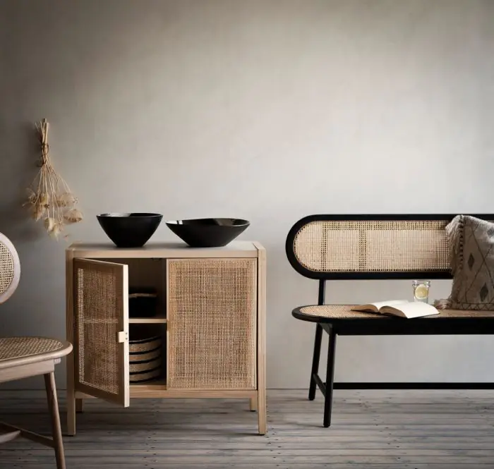 Armario Ratán Madera Pino Natural, 80 Cm