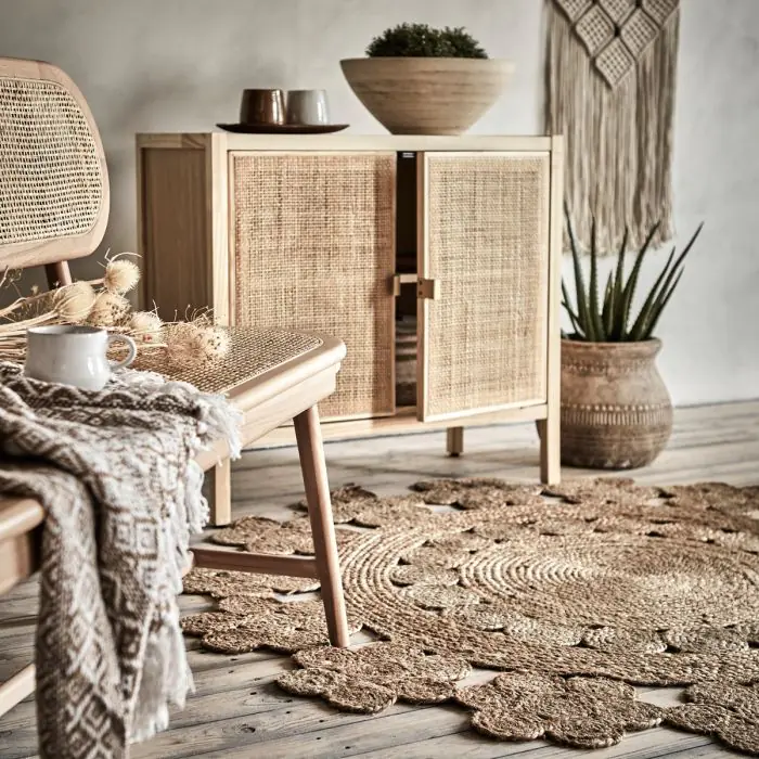 Armario Ratán Madera Pino Natural, 80 Cm