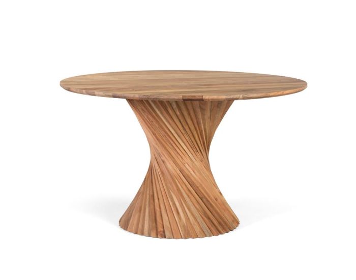 Mesa de comedor nórdica en madera de acacia natural.