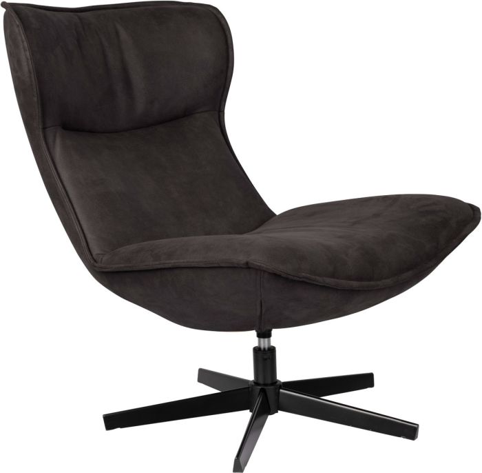 Sillón Giratorio Símil Piel Gris Antracita, 81 Cm