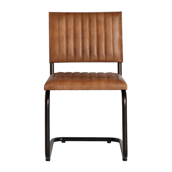 Silla chadron Cuero Marrón Hierro Negro, 87 Cm
